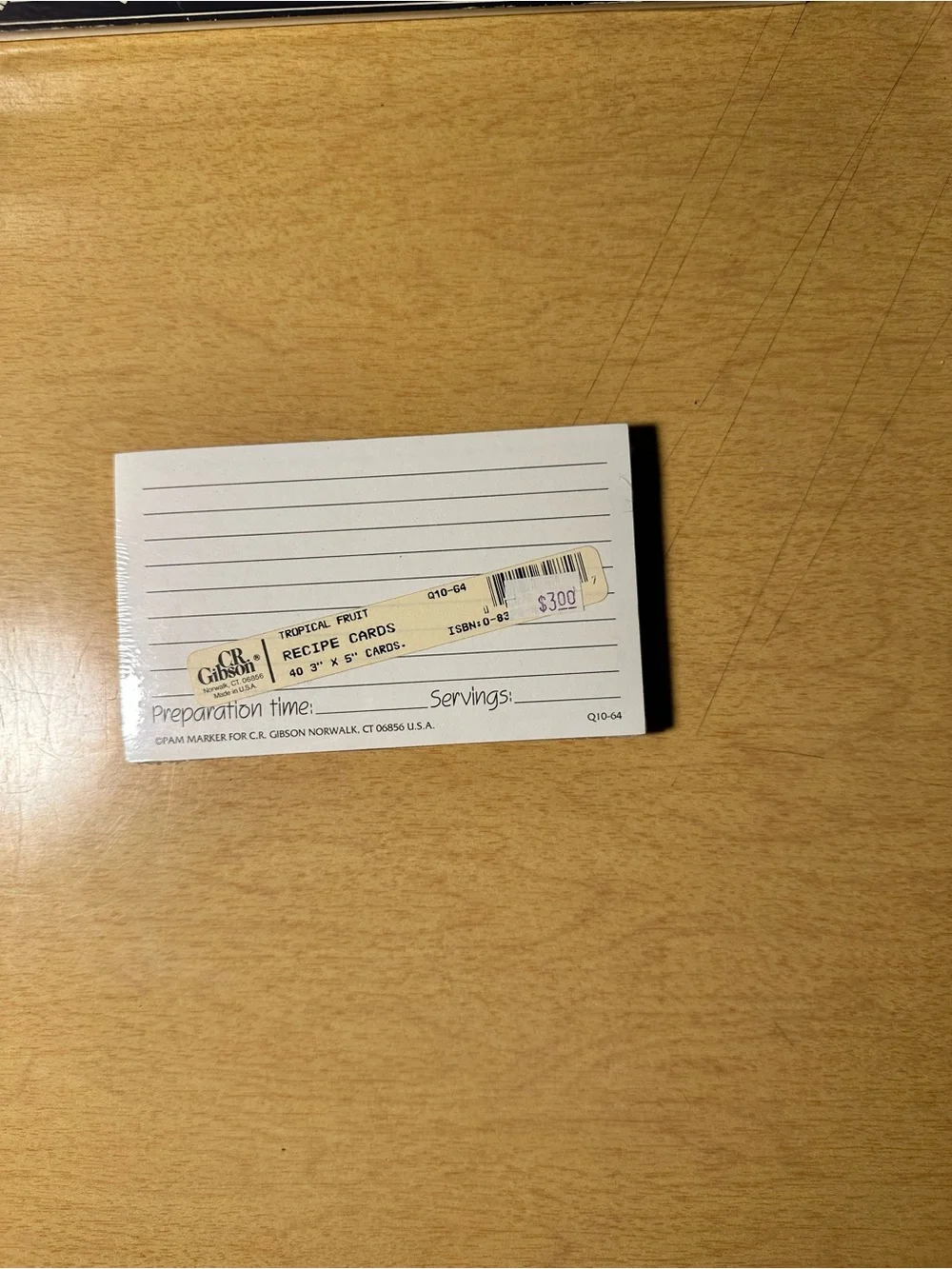 Gibson Lined Recipe Cards with Orange & Yellow Accent